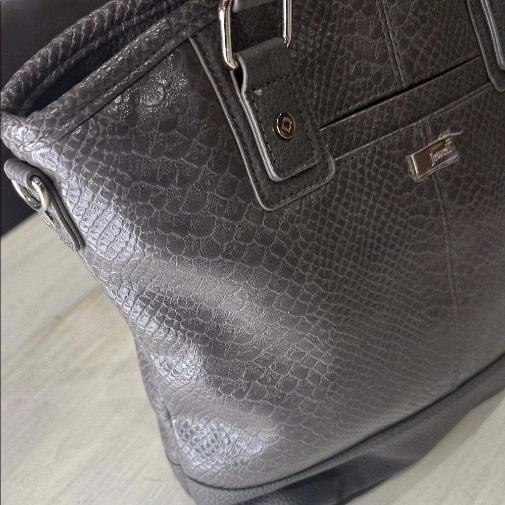 Thirty-One Gray Textured Tote/Crossbody Bag
